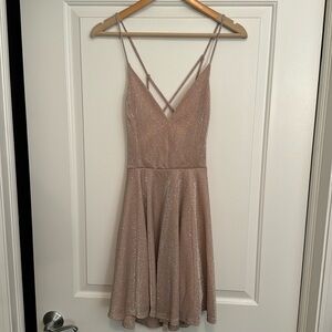 Akira Light Pink Sparkly Dress